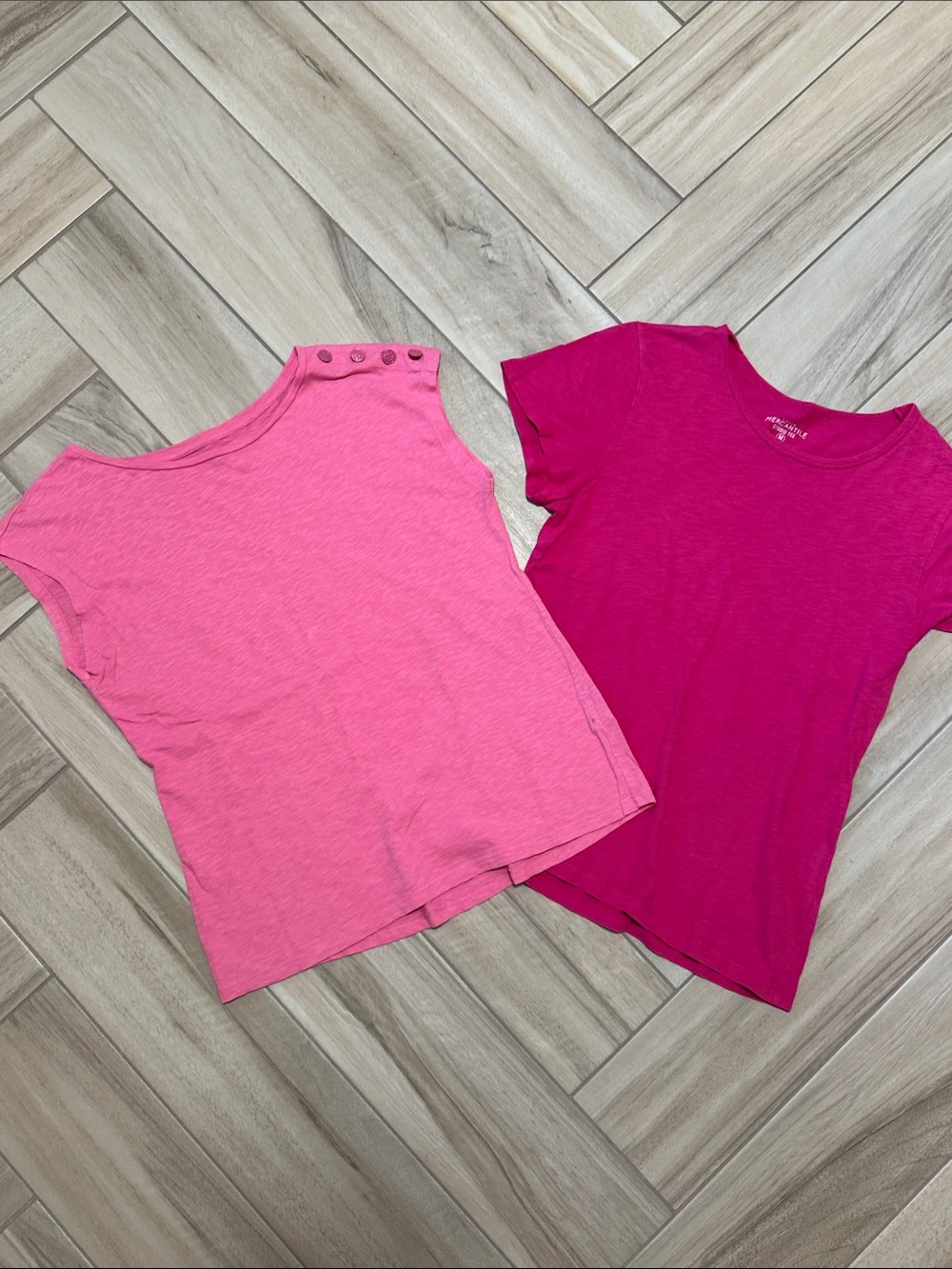 Talbots & J,Crew Short Sleeve Tees in Light Pink & Fuchsia